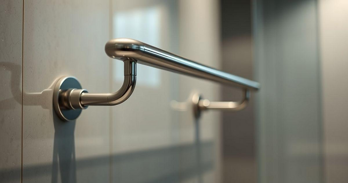 Corrimão de inox para banheiro aumenta segurança e estilo